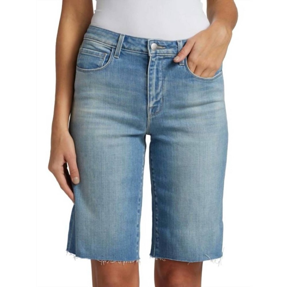 L'AGENCE Taylor High Rise Denim Short in Ashford